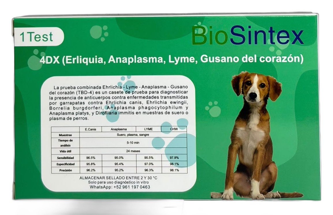4Dx (Ehrlichia / Anaplasma / Lyme / Gusano del corazón)